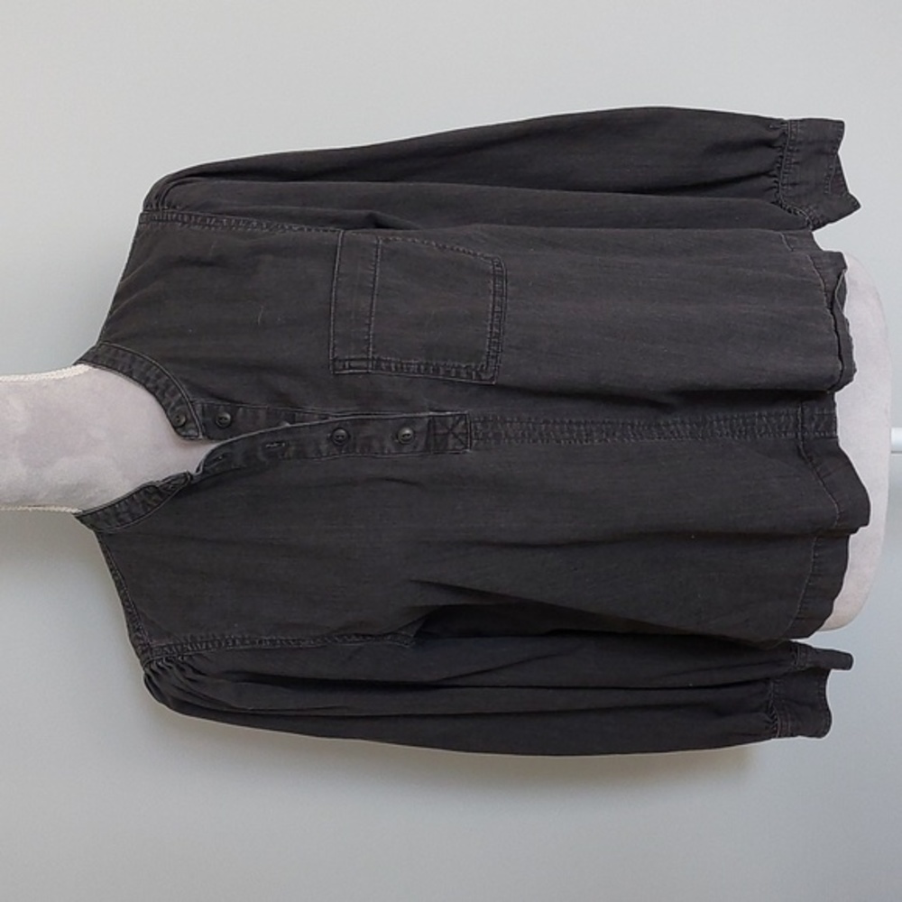 Madewell black denim popover shirt, Size L